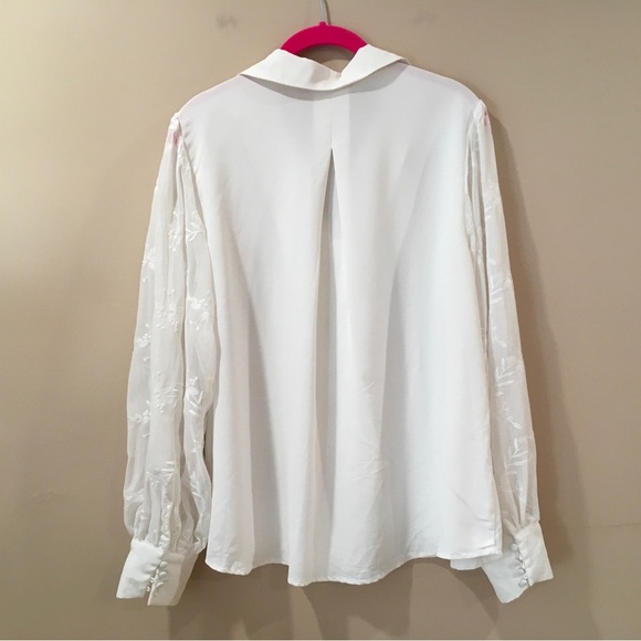 soft surroundings Loreanza Blouse White Embroidered Womrns SIZE L Romantic Boho - Picture 2 of 9